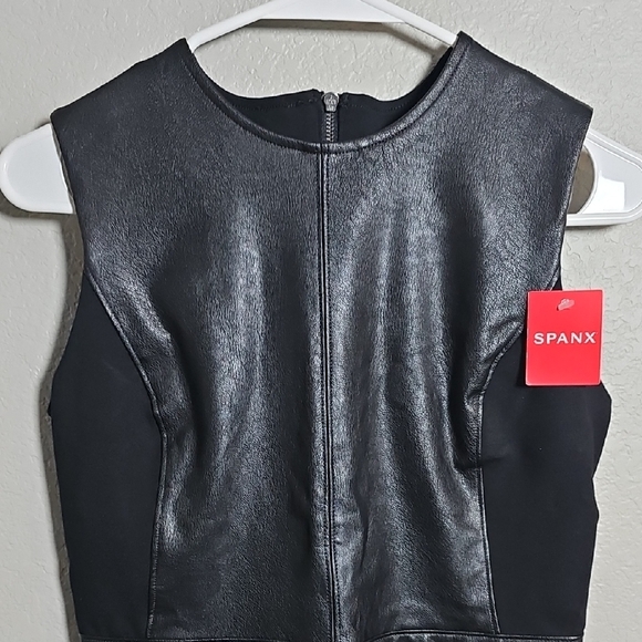 SPANX Black Leather Midi Dress - Picture 6 of 14